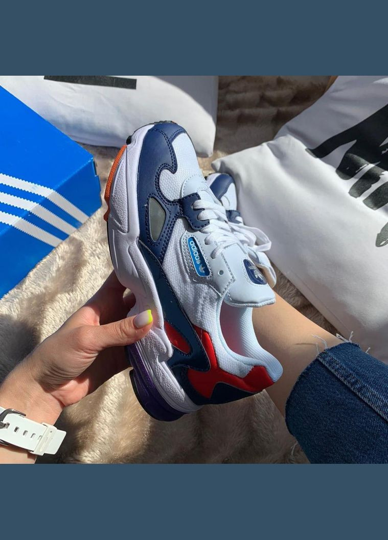 Adidas falcon white blue store