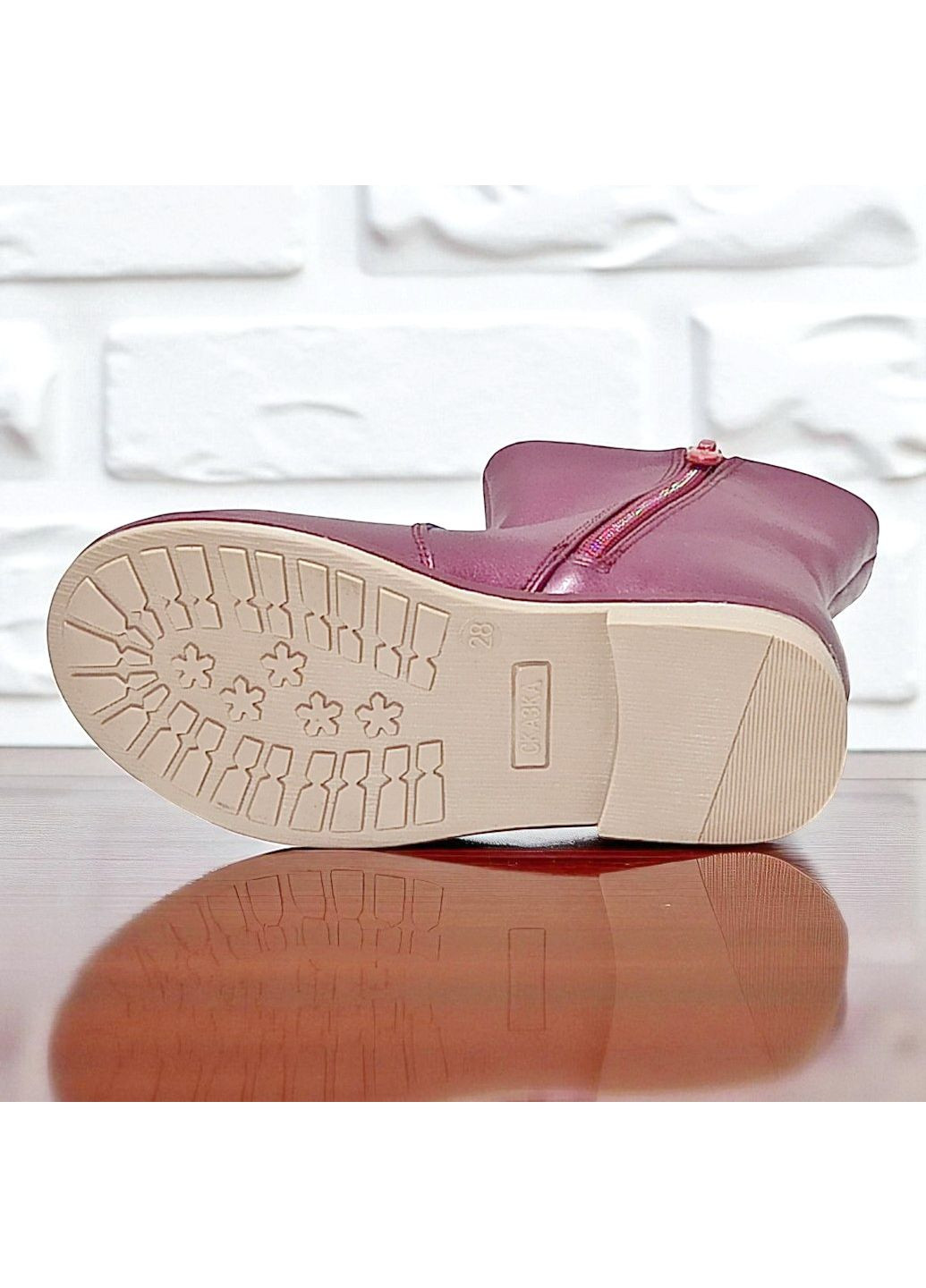 Фиолетовые повседневные осенние утепленные ортопедические демисезонные ботинки на флисе для девочки казка L&D