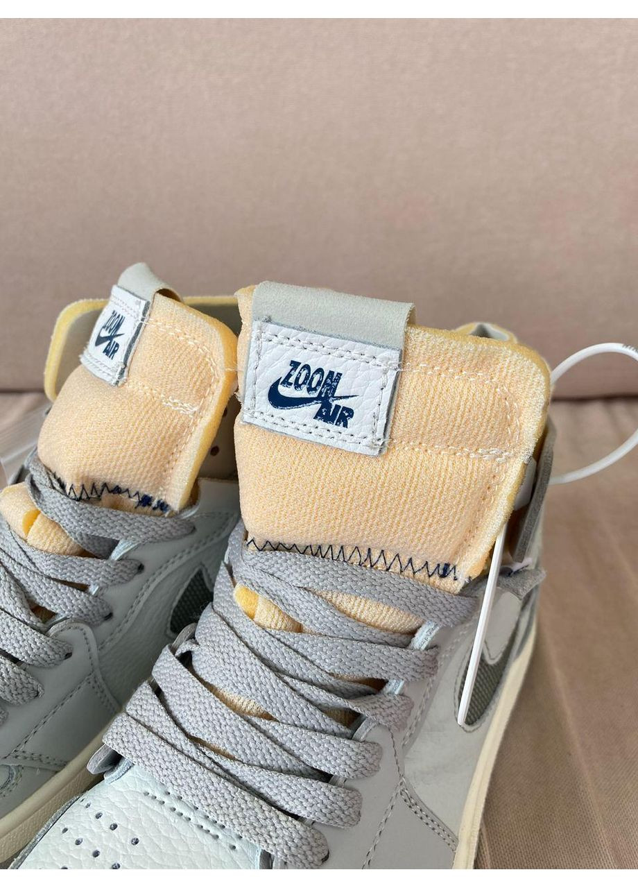 Серые демисезонные кроссовки мужские nike air jordan 1 zoom comfort london найк аир джордан No Brand