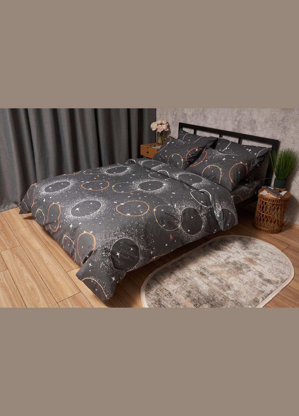 Комплект постельного белья Бязь Gold Люкс «» семейный 160х220х2 наволочки 2х40х60 (MS-820005665) Moon&Star Cosmic Glow (302973685)
