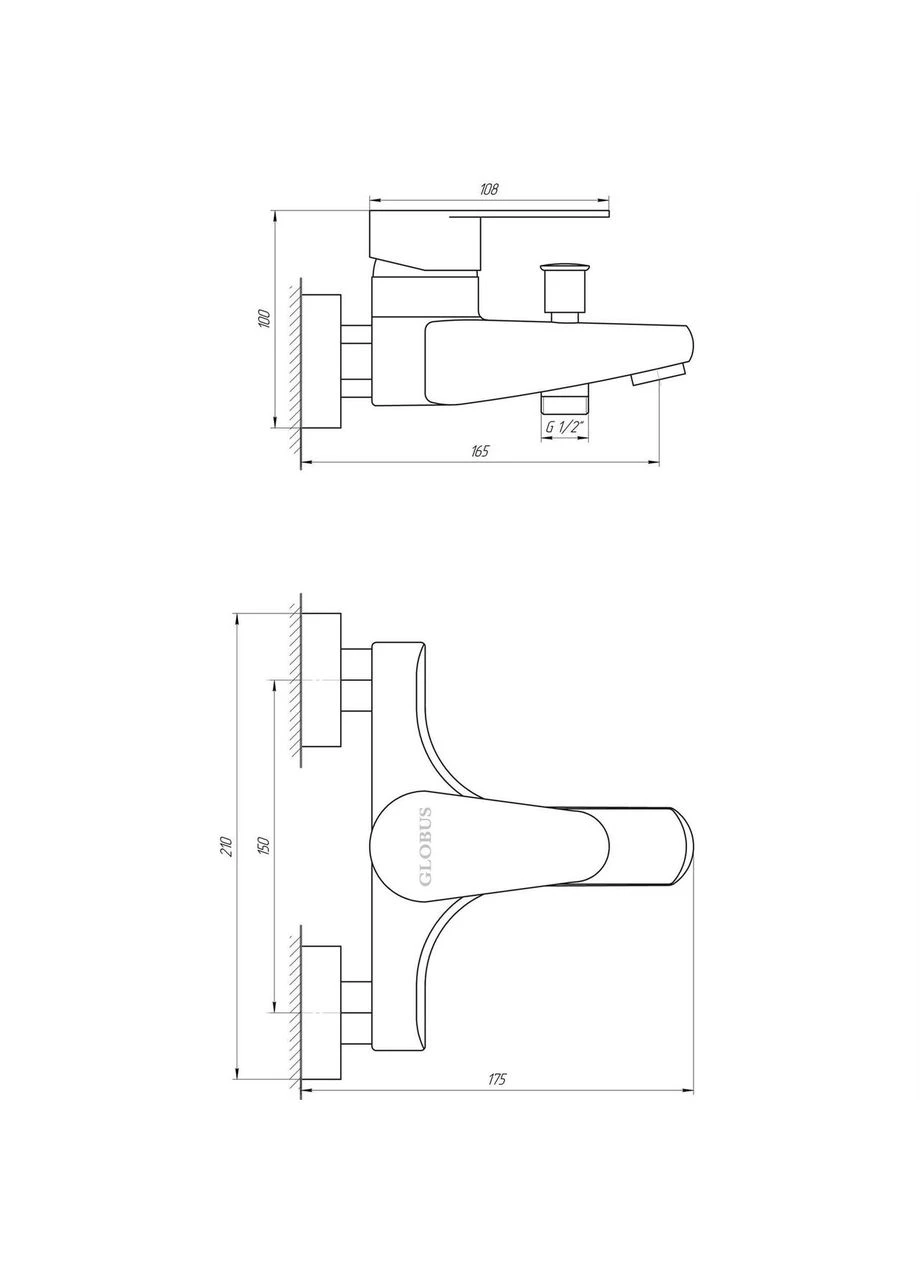 Смеситель для ванной MAIN SM-102 Globus Lux (388972242)