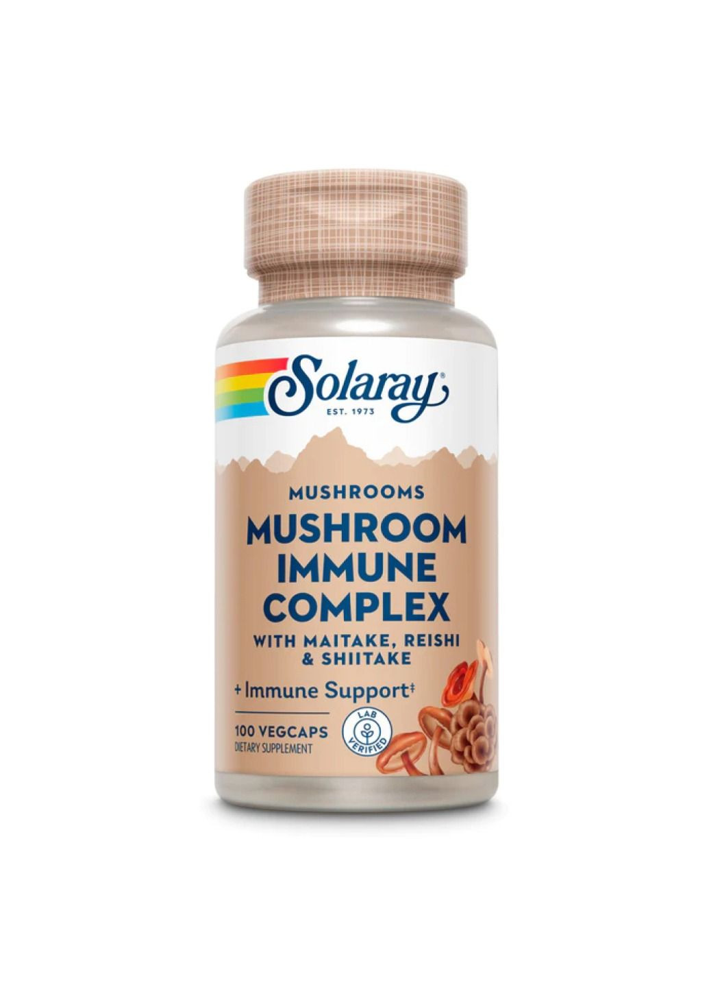 Добавка Mushroom Immune Complex 600mg - 100 vcaps Solaray (288677430)