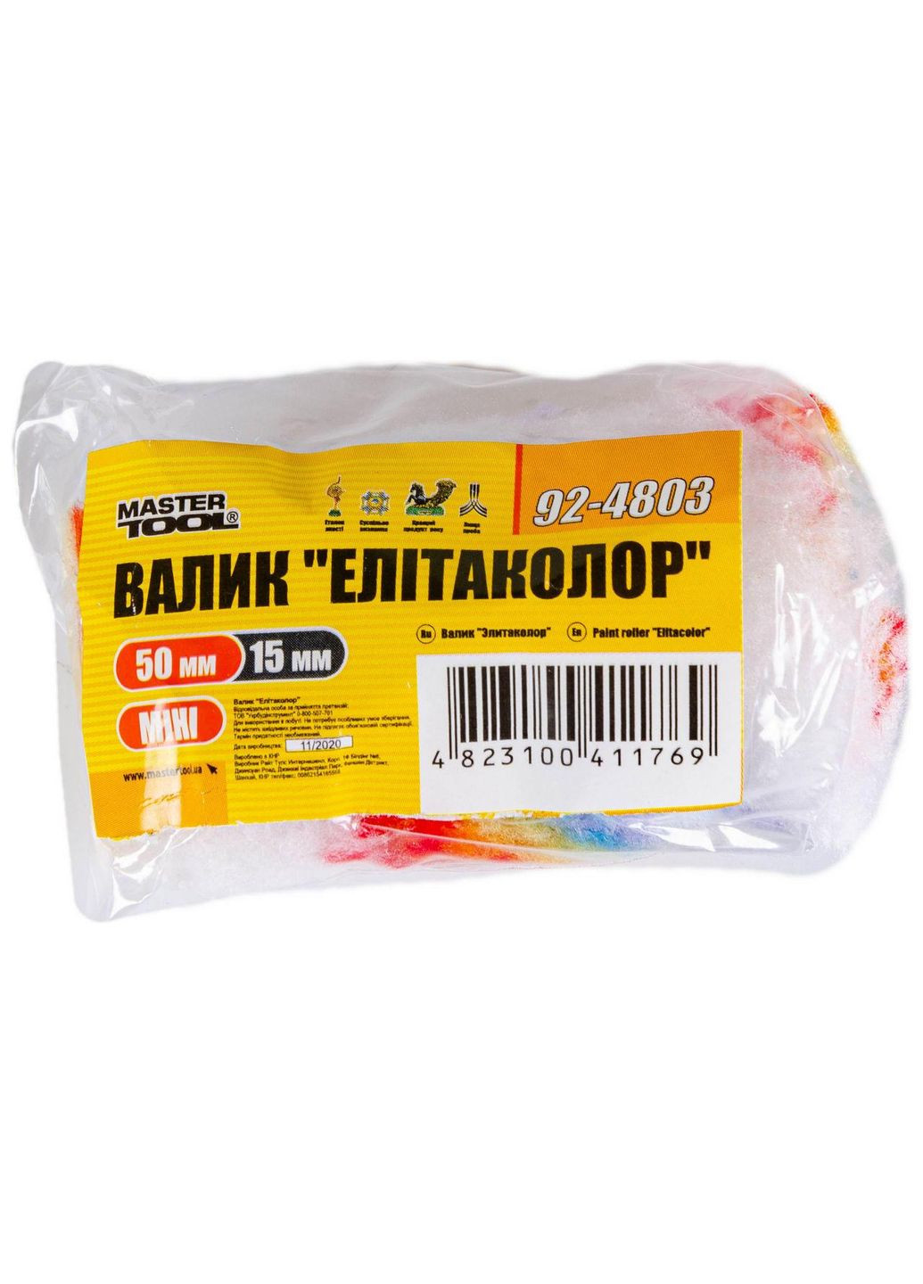 Валик елітаколор 6 х 15 х 50 мм (92-4803) Mastertool (349819026)