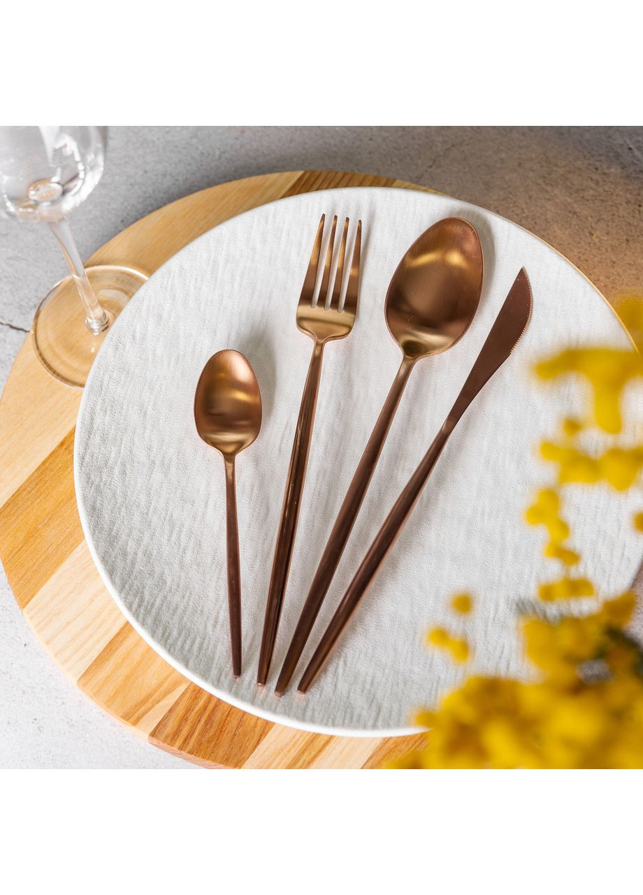 Набір столових приборів 24 предмети столовий набір на 6 персон Бронза HP-20-18 Jooki (358705646)