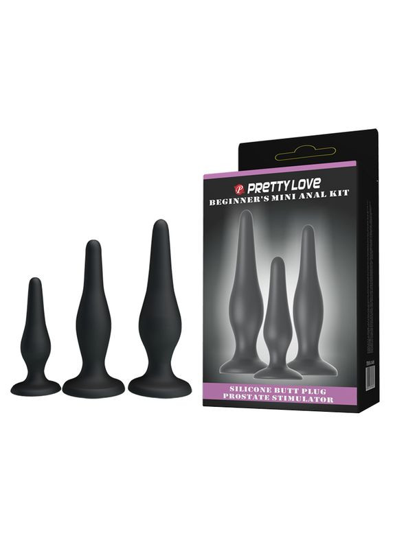 Анальні пробки Begginer's Mini Anal Kit Чорні - CherryLove LyBaile (282708695)