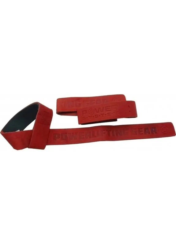 Лямки для тяги шкіряні PS-3320 Leather Straps Red Power System (397593799)