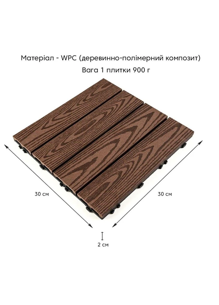 Композитна плитка WPC кедр 30*30CM*2СM (D) SW-00001705 Sticker Wall (300241832)