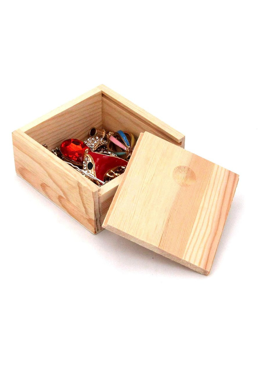 Подарункова коробка з дерева Брешіа 80х80х40 бланже (ПДУ-0009101) No Brand (328911127)