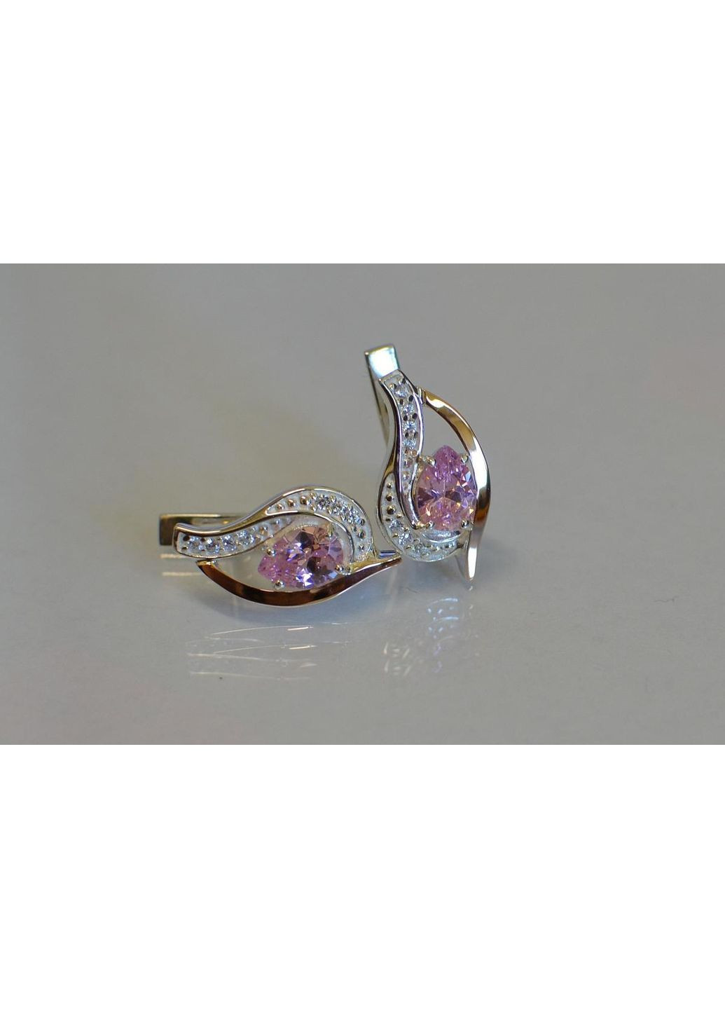 Серебряные серьги с элементами золота Silver Style (366813131)