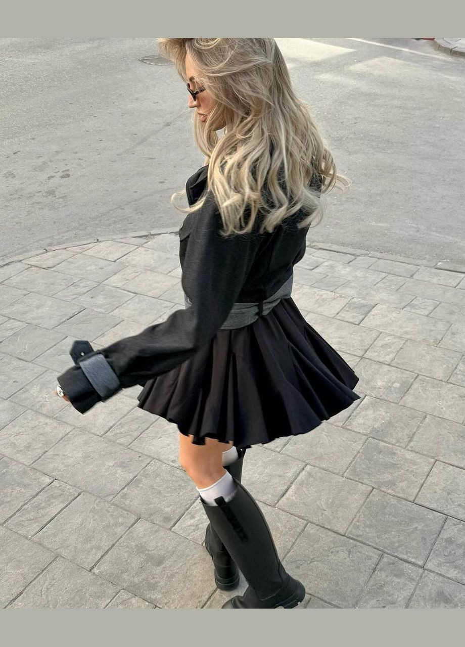 Черная повседневная, кэжуал однотонная юбка No Brand