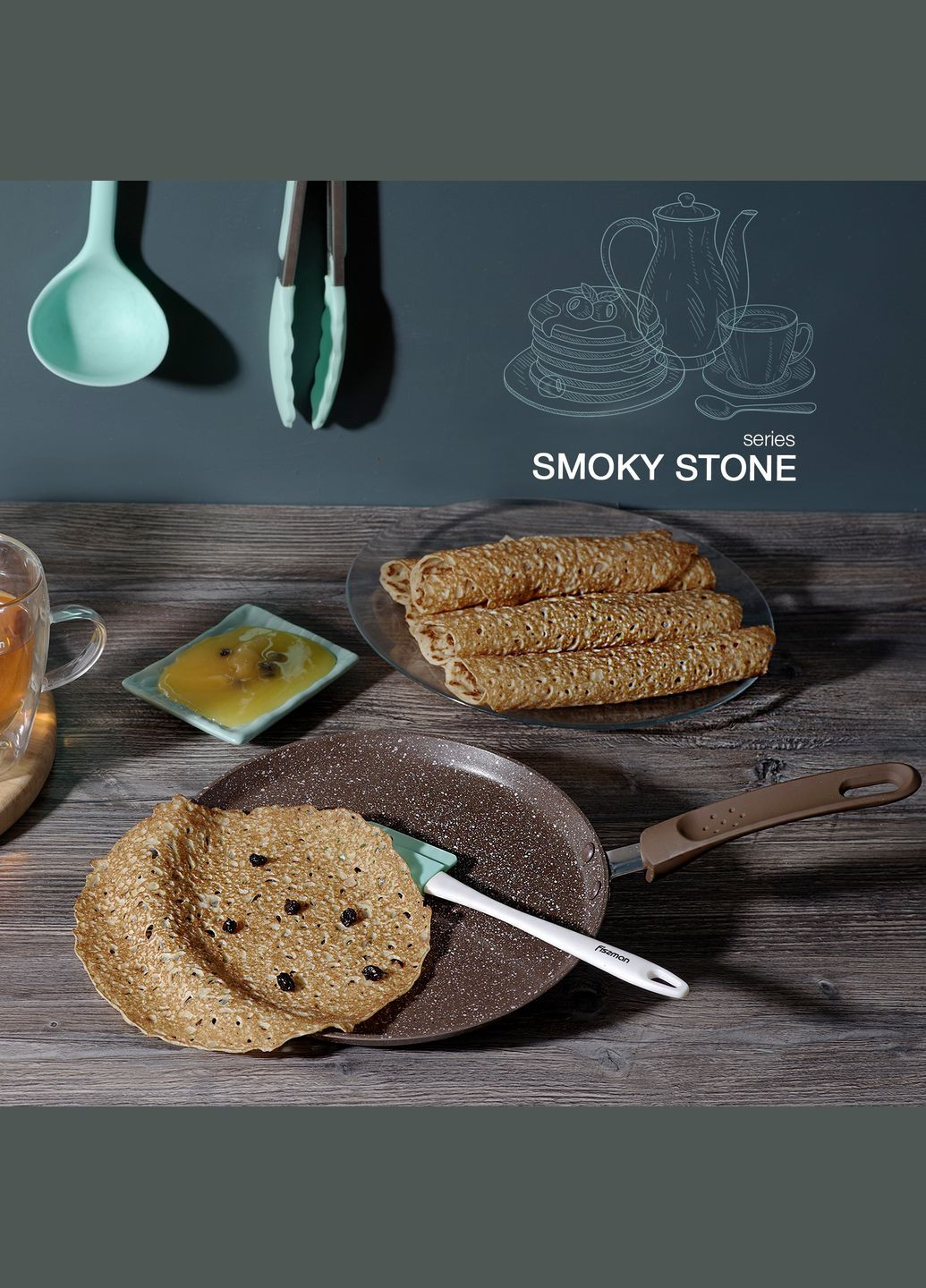 Сковорода для блинов Smoky Stone с антипригарным покрытием PlatinumForte 20 см (14370) Fissman (283022286)