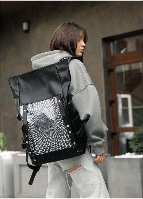 Рюкзак жіночий з екошкіри Hacking принт Zebra Чорний Sambag (301871926)