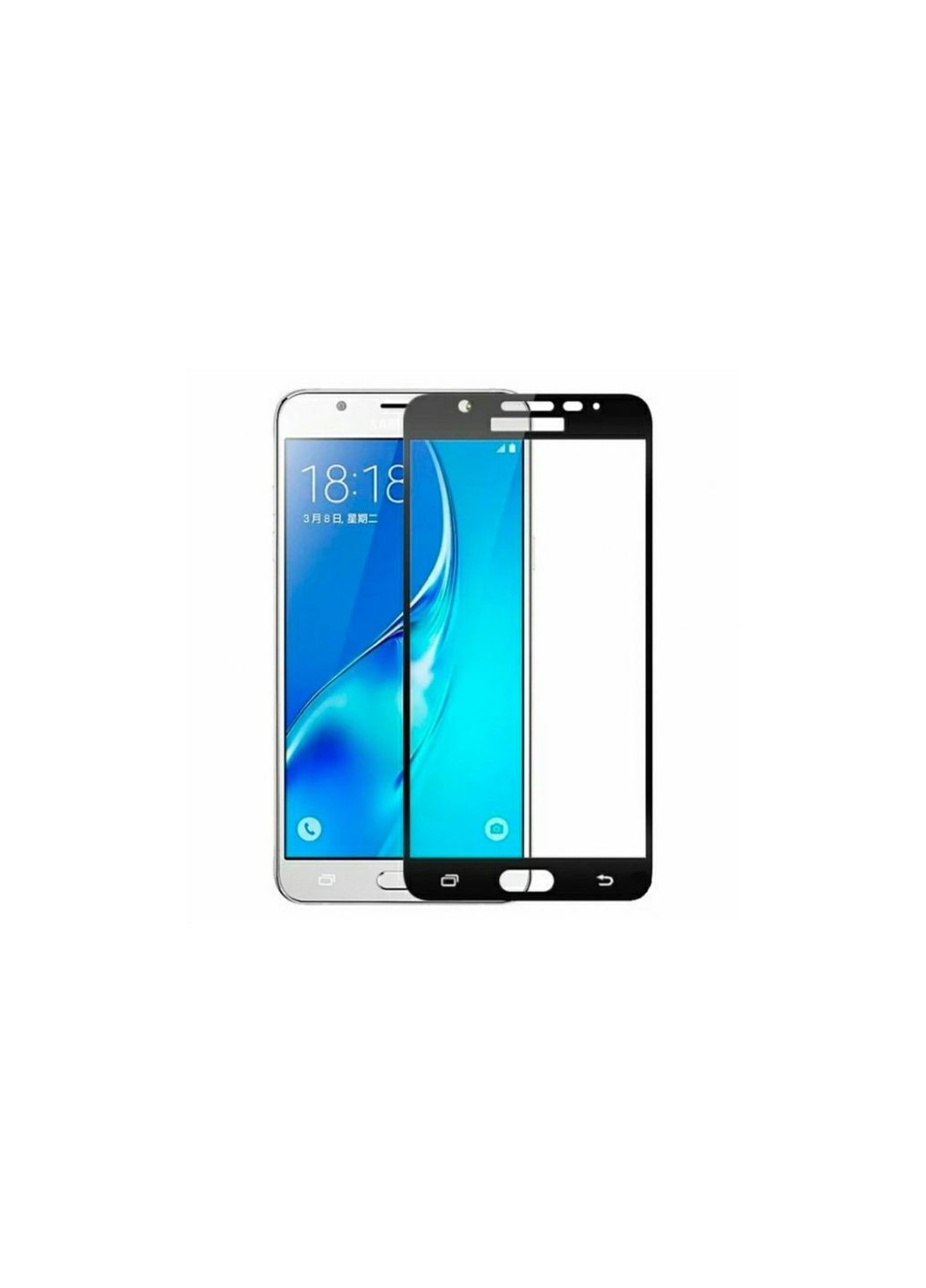 Закаленное защитное стекло Samsung J7 Prime / Черная рамка X-level (335258118)