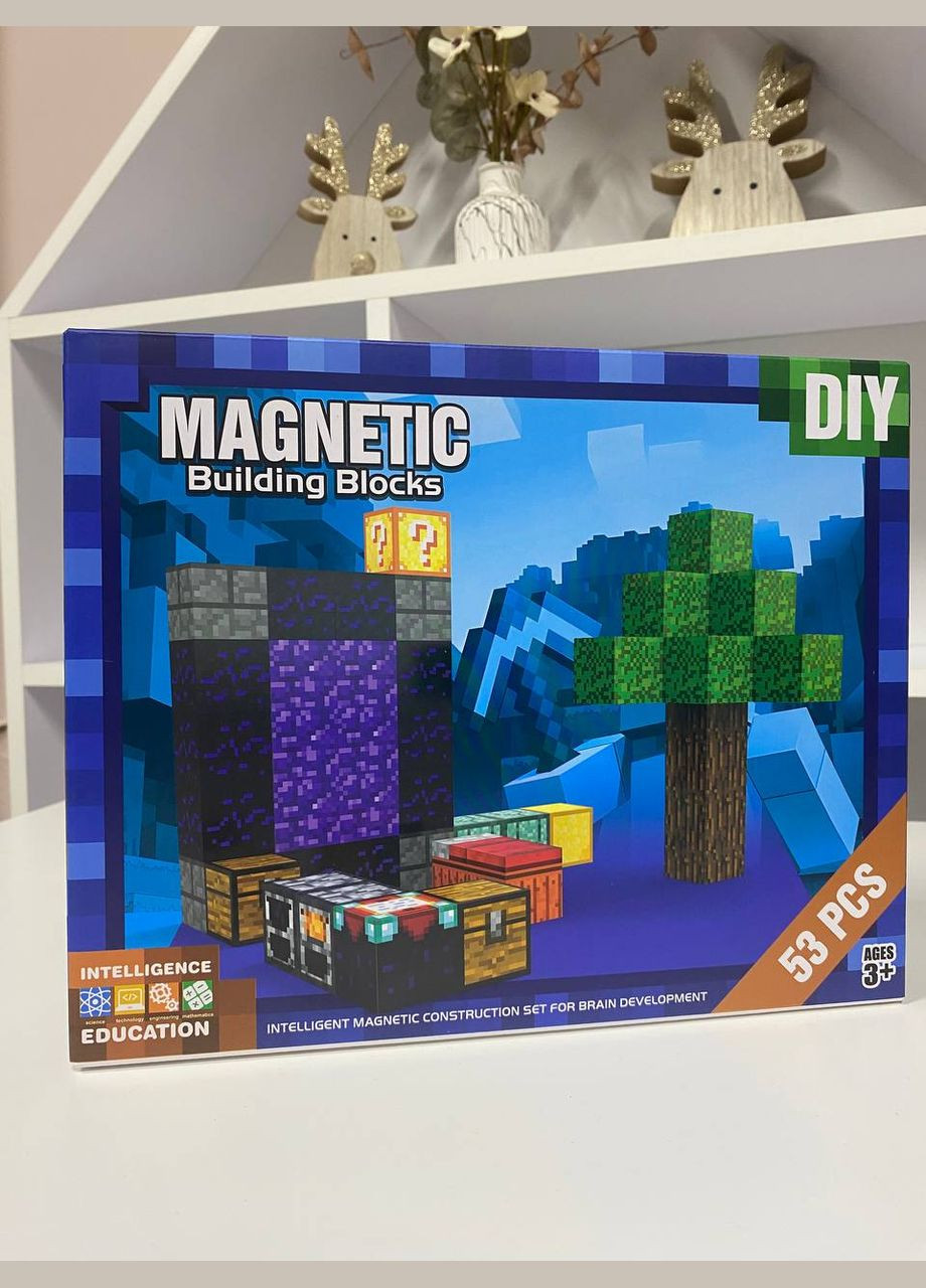 Детский игровой магнитный конструктор M-53 Майнкрафт на 53 детали Fun Game (327216883)