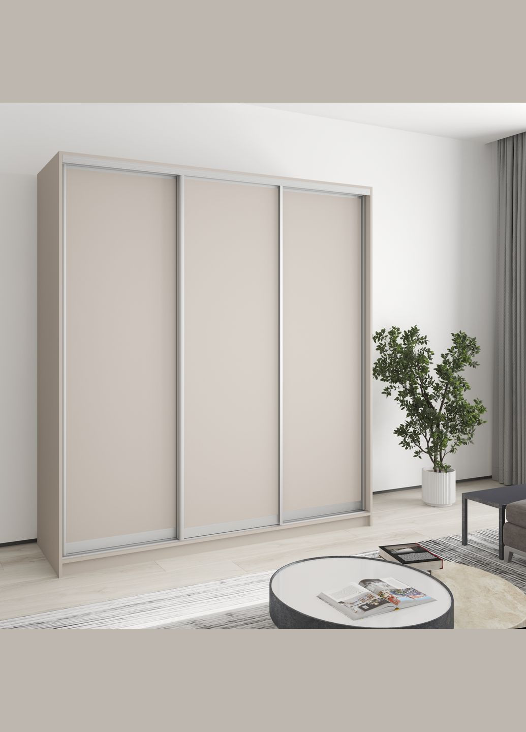 Шафа-купе тридверна Комбо AL 3ДСП 190x45x210 см Кашемір (MBS-3167) MebelStar (346290124)