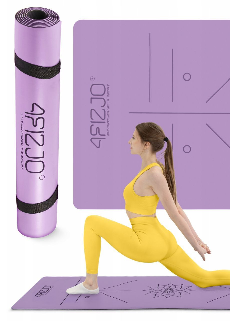 Коврик для йоги каучук (спортивный) 183x61 Фиолетовый 4FIZJO (362575928)