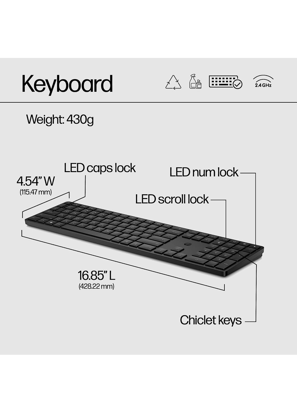 Клавіатура мембранна 4R184AA 450 Programmable, 108key, WL, EN/UK, HP (362712651)