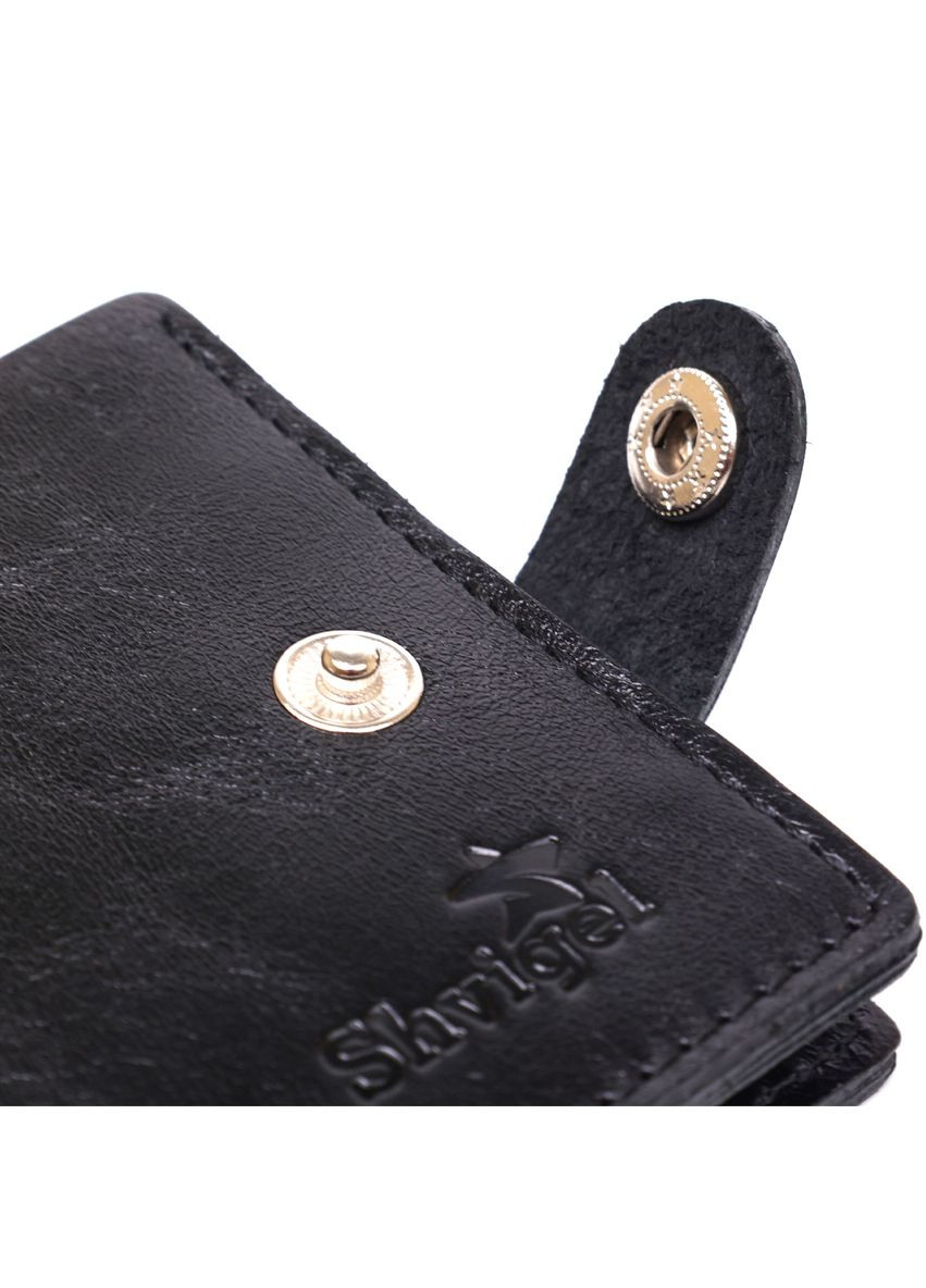 Шкіряне портмоне для документів чоловіче 16439 Чорний Shvigel (306881861)