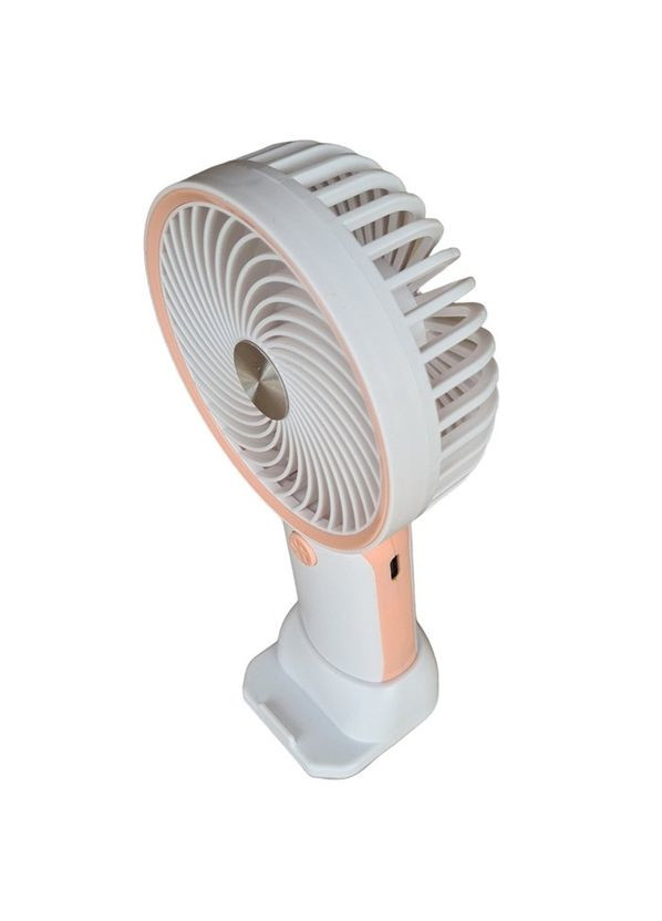 Вентилятор ручной Mini Fan HX09-1 аккумуляторный с подставкой для телефона Белый с персиковым No Brand (299898051)