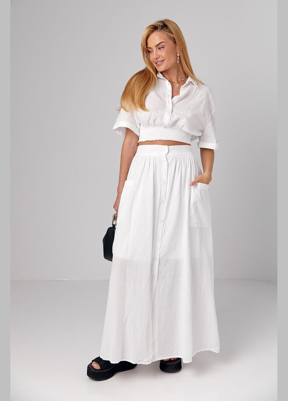 Летний юбочный костюм из жатого поликотона Lurex (323185178)