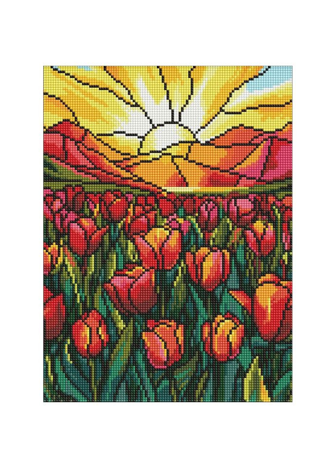 Алмазная мозаика "Поле тюльпанов" ©art_selena_ua 30х40 см IDEYKA (347580598)