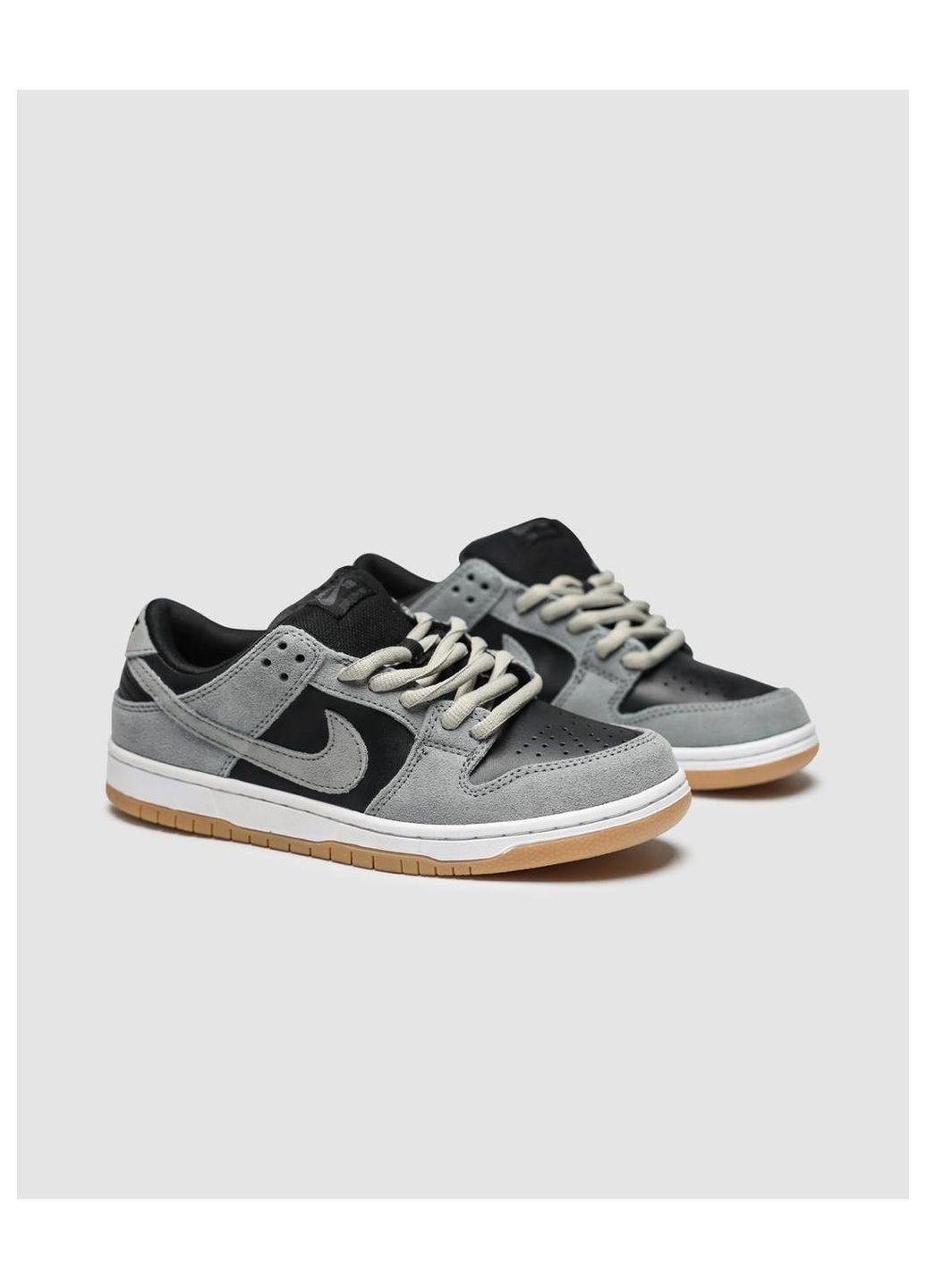 Сірі Осінні кросівки nike dark grey black gum No Brand SB Dunk Low
