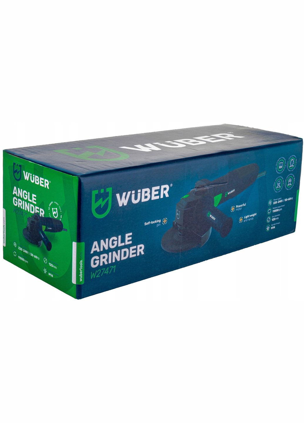 Болгарка (вугляна шліфмашина) 1500W 125 мм Wuber (340073014)