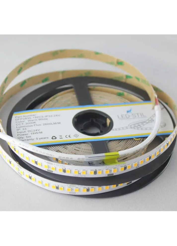 LED стрічка 3000K, 18 W, 2835, 192 шт, IP33, 24V, 2600LM Led-Stil (371777719)