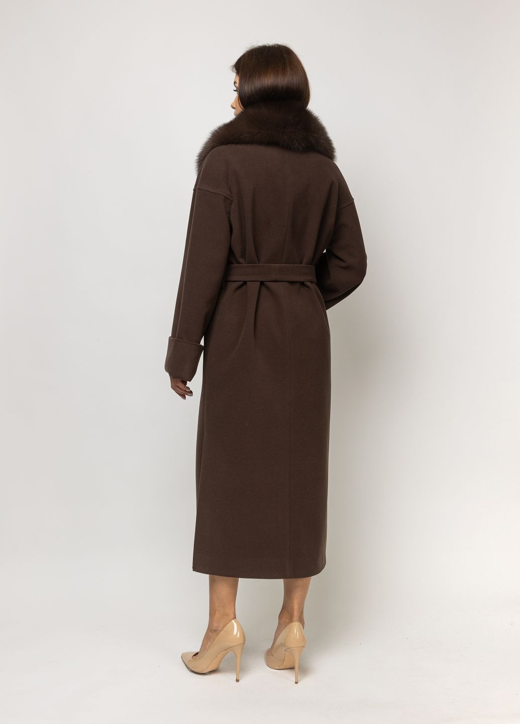 Темно-коричневе демісезонне Каталея шоколад+хутро CHIUAS