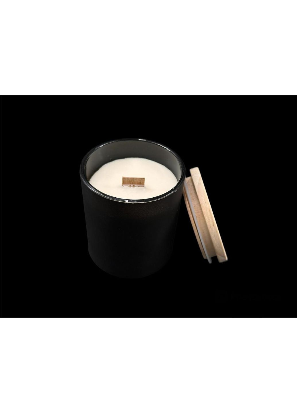 Аромасвічка з дерев'яним ґнітом. Льодовий ванільний ліс. HM furnitura (365248628)