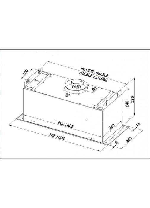 Встраиваемая вытяжка Smart box 1000 inox 74 (OCAR70J4SW.S3.SA_BST) BEST CHEF (314976133)