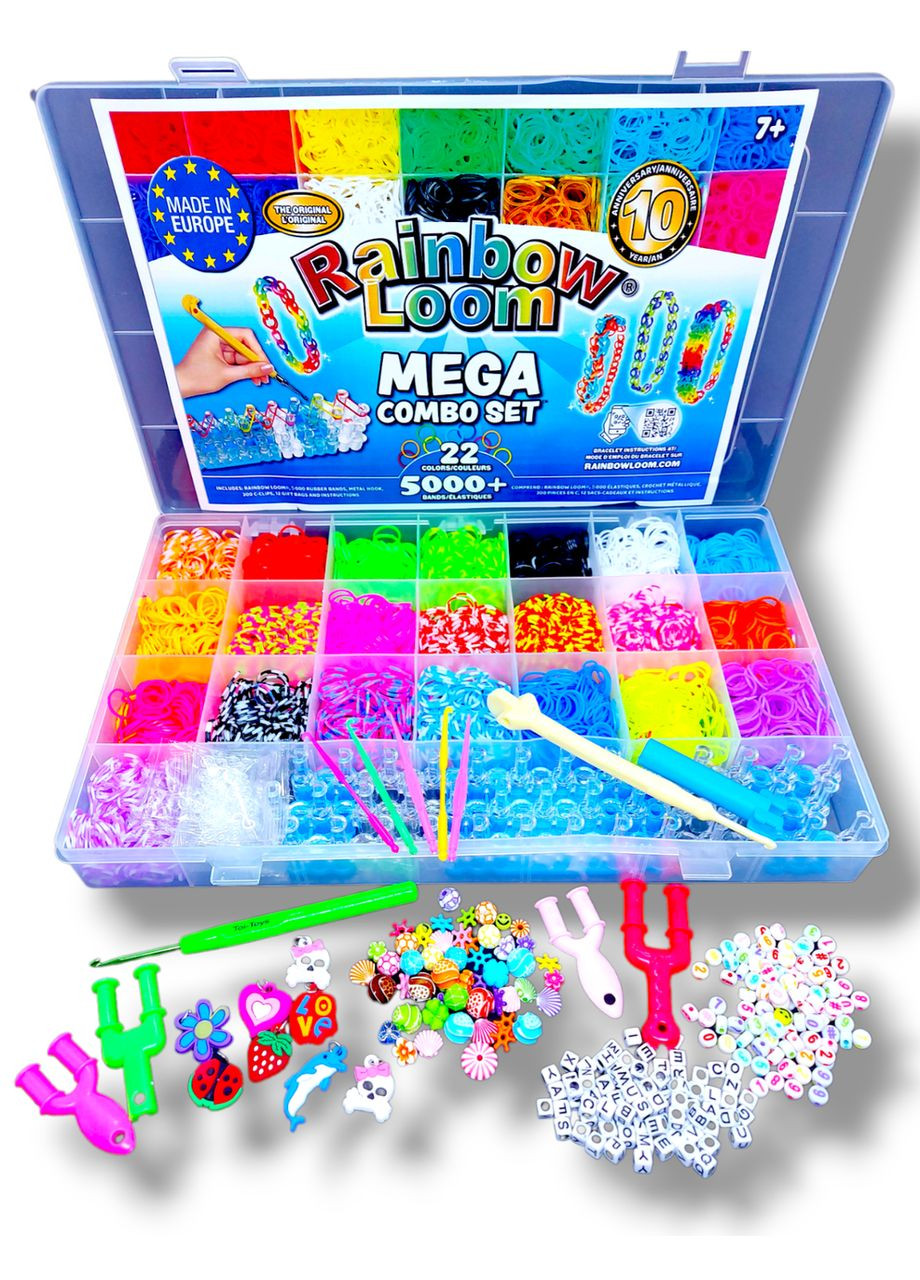 Набір для плетіння браслетів із гумок із гачком Fashion set 5000 шт. з аксесуарами EU LOOM BANDS (301593702)