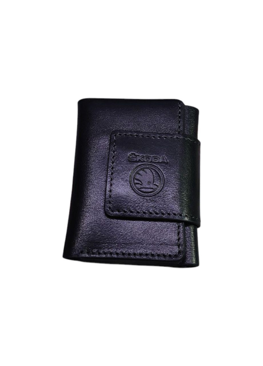 Портмоне с логотипом авто 100х75х15 мм глянцевая кожа Skoda (331017944)