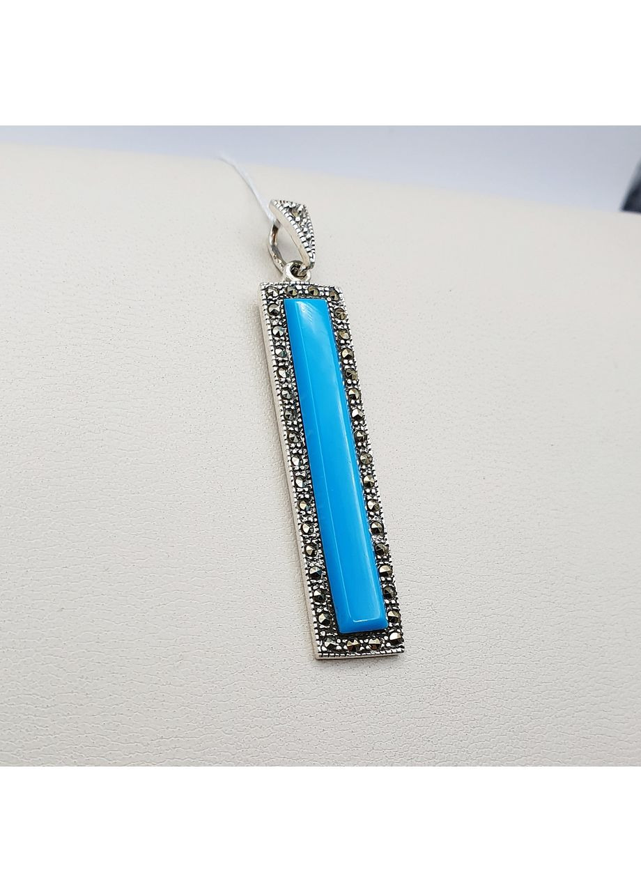 Кулон срібний з бірюзою та марказитом 5,02 г No Brand (369736976)