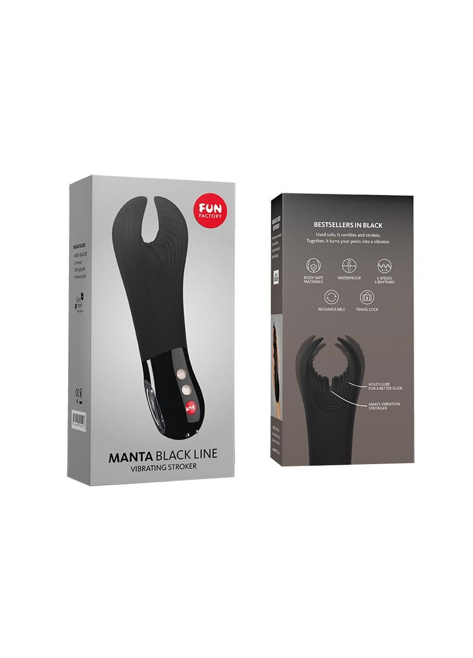 Вібратор для пінису MANTA black, підходить для парних ігор Fun Factory (314808131)