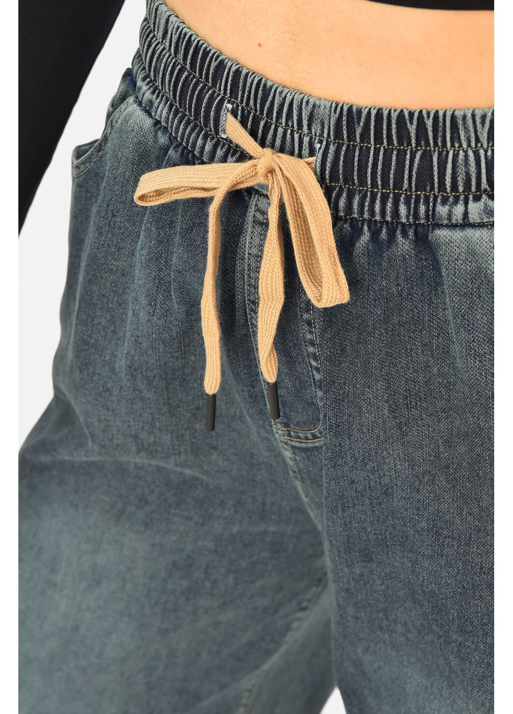 Джинси жіночі однотонні темно-синього кольору Let's Shop - (368540478)