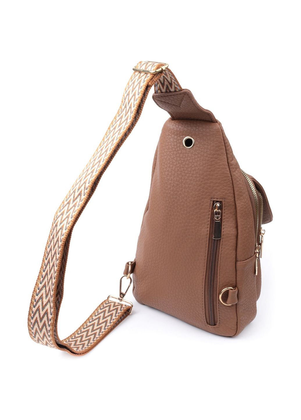 Практичная женская сумка с одной лямкой через плечо из крупнозернистой экокожи 17х29х9 см Vintage (315869089)