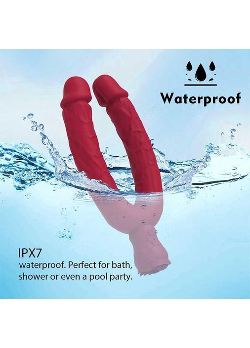 Двусторонний вибратор Y-Lover Rose Bloom Бордовый No Brand (366667604)