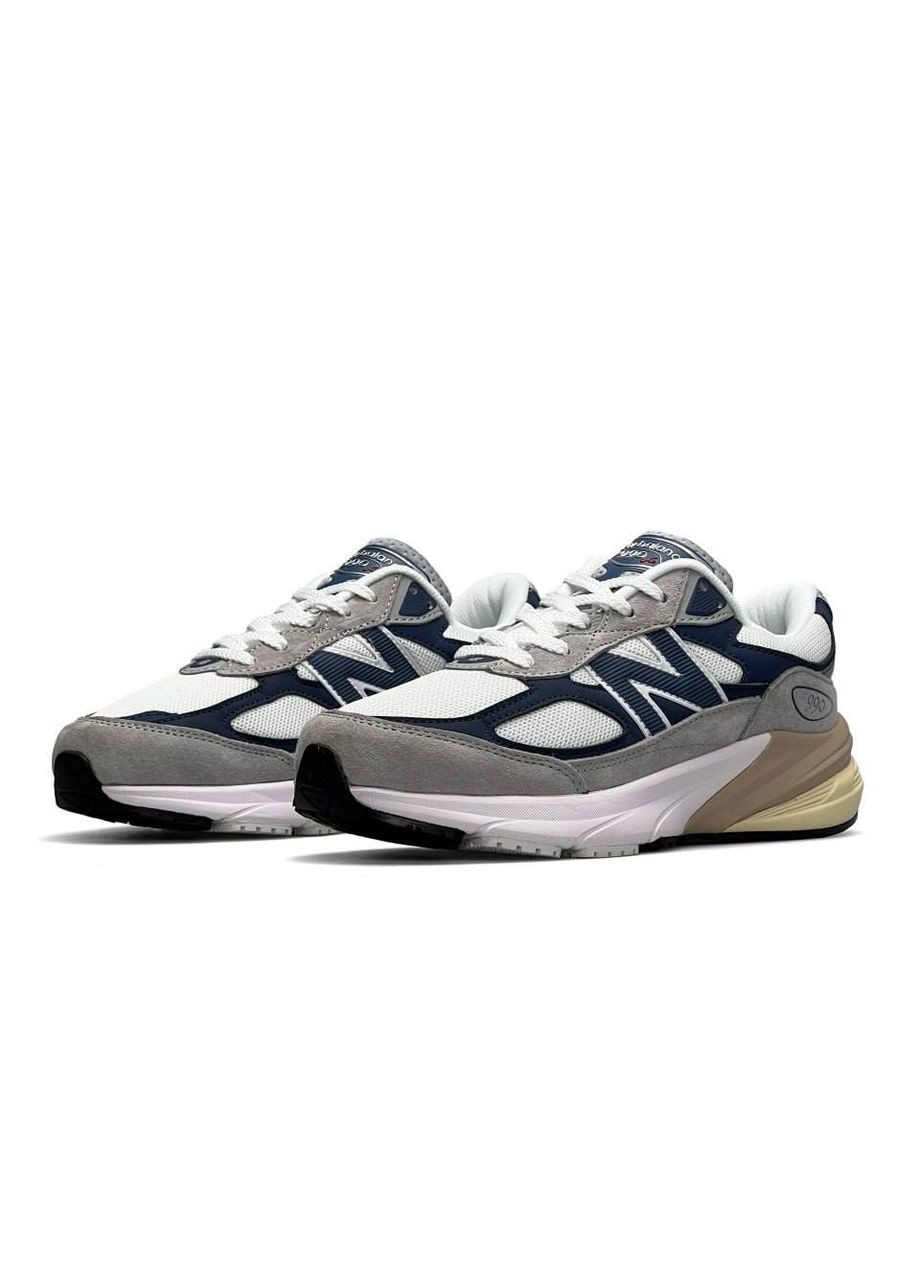 Комбіновані Осінні кросівки чоловічі new balance 990v6 grey white navy No Brand 990V6 Gray White Navy