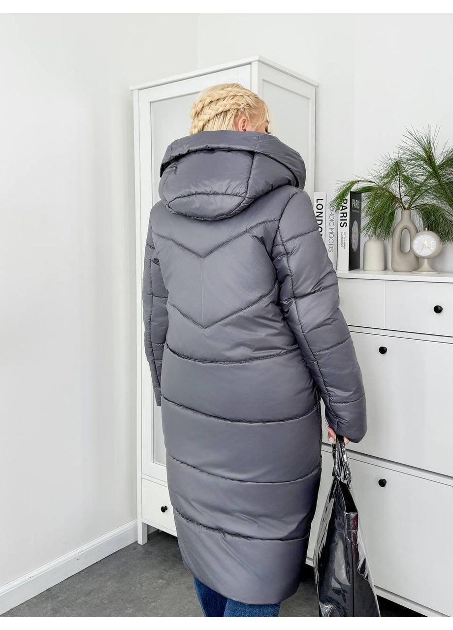 Графитовый зимний Пуховик аляска Po Fanu