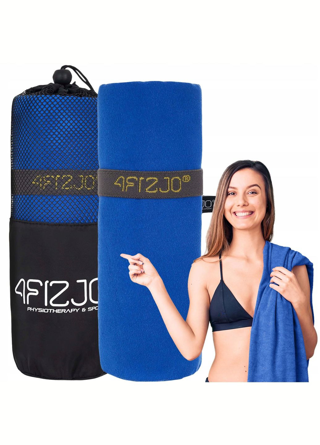 Полотенце спортивное 130 x 75 см из микрофибры 4FJ0435 Blue 4FIZJO синий