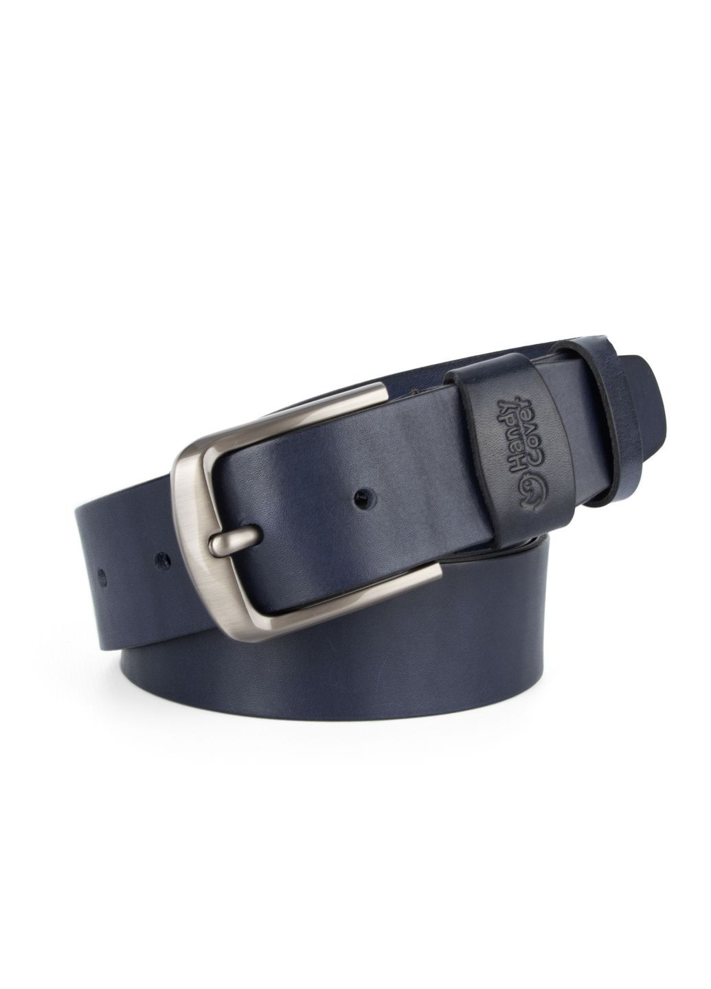 Ремінь чоловічий шкіряний HC-4088 (125 см) синій під джинси HandyCover (348830425)