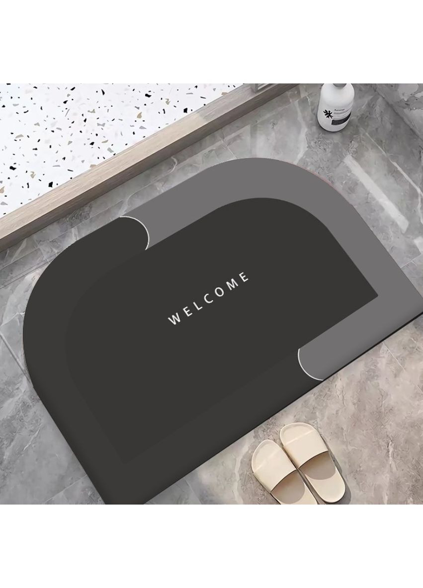 Килимок придверний напівовальний 11853 60х40 см чорний No Brand (351296484)