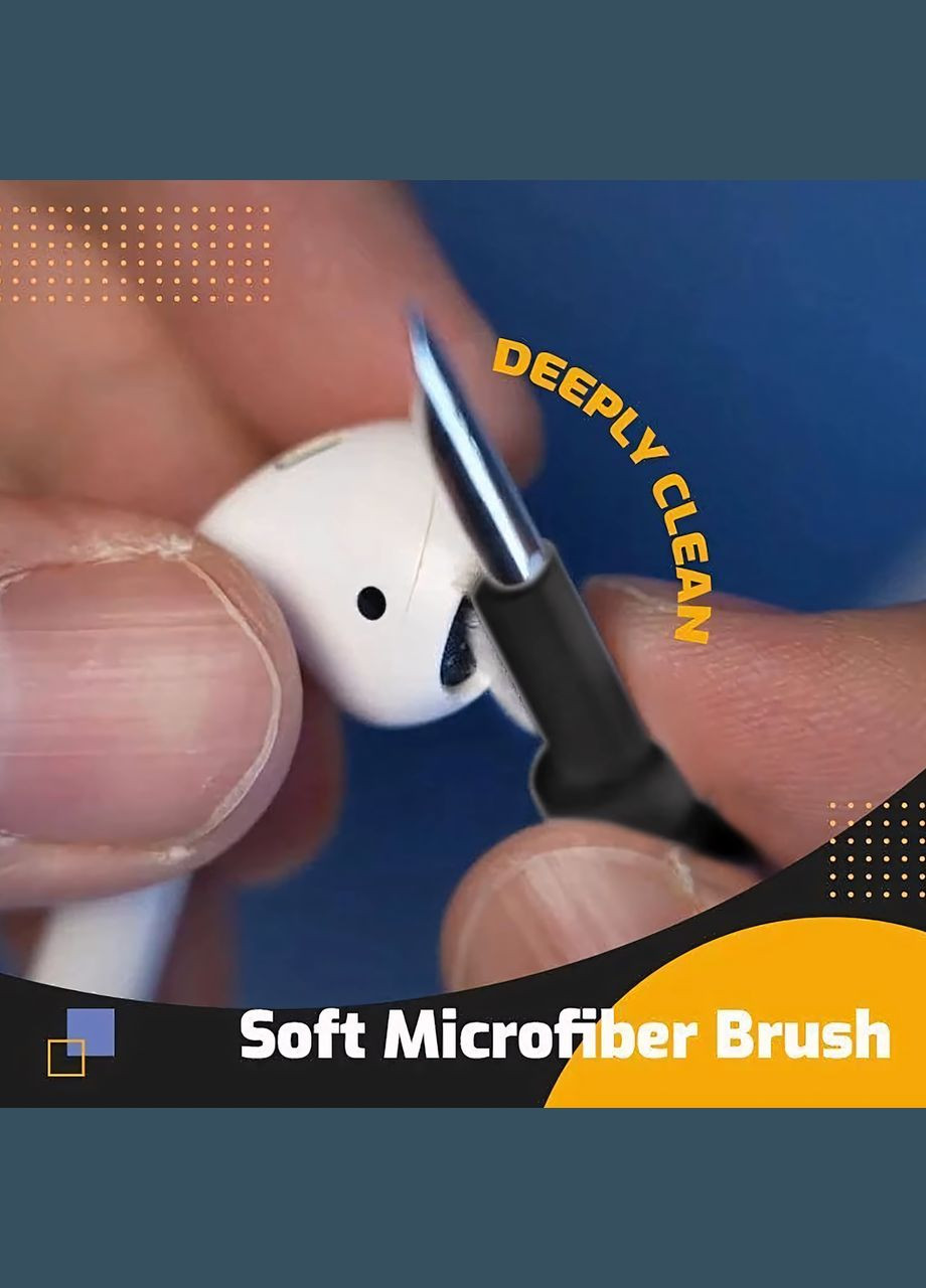 Набор для чистки наушников и гаджетов 3 в 1 Черный No Brand (341325076)