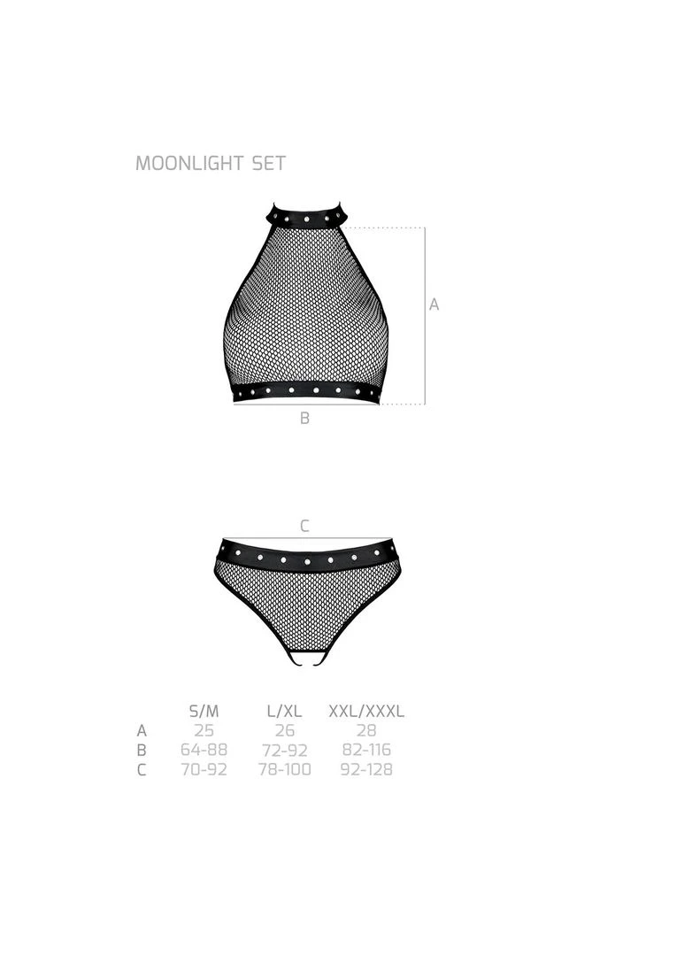 Черный демисезонный белье с открытым доступом moonlight set black - cherrylove Passion
