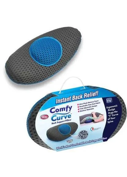 Ортопедична подушка Comfy Curve Сіро для сидіння спини і хребта підтримуюча подушка для комф Nova (379899273)