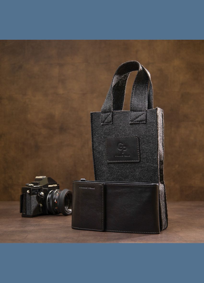 Сумка мужская кожаная через плечо кошелек 11440 Черный Grande Pelle (302008968)