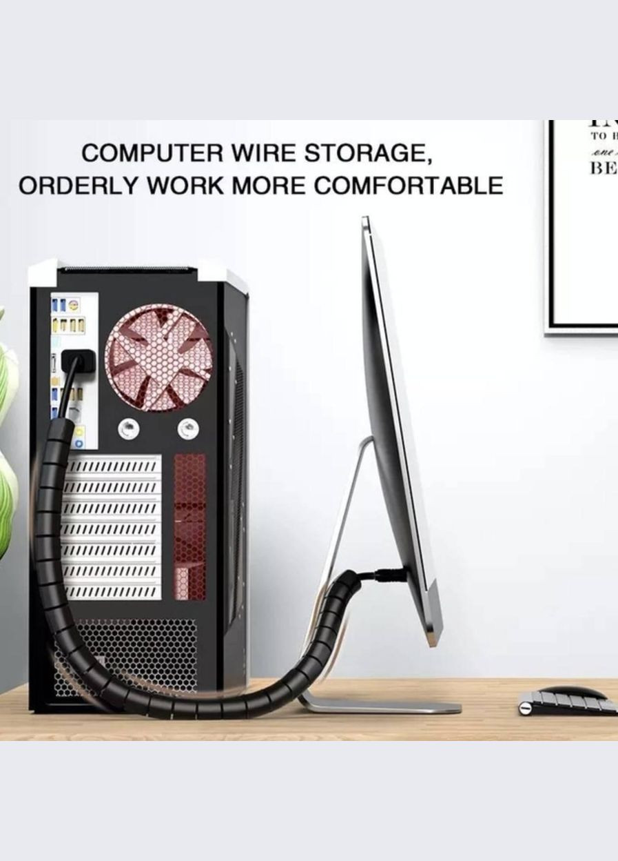 Органайзер кабеля фиксатор стяжка хомут для проводов 2 м 16 мм Черный CHOICE (317297507)