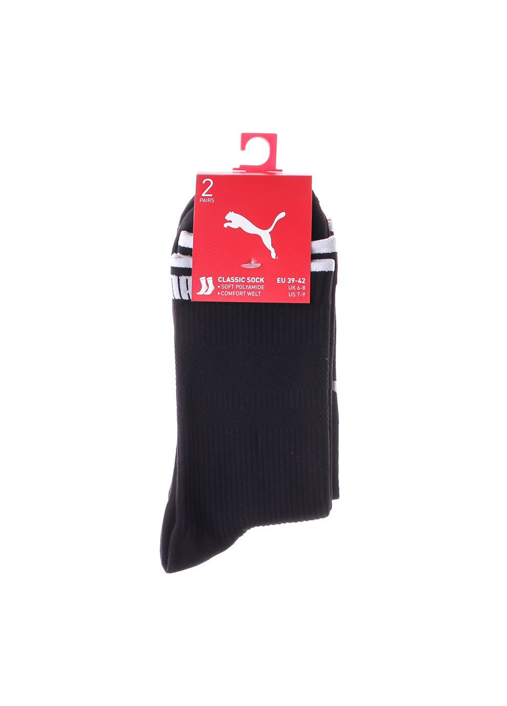 Чорні шкарпетки sock classic women 2-pack black Puma однотонні (333958982)