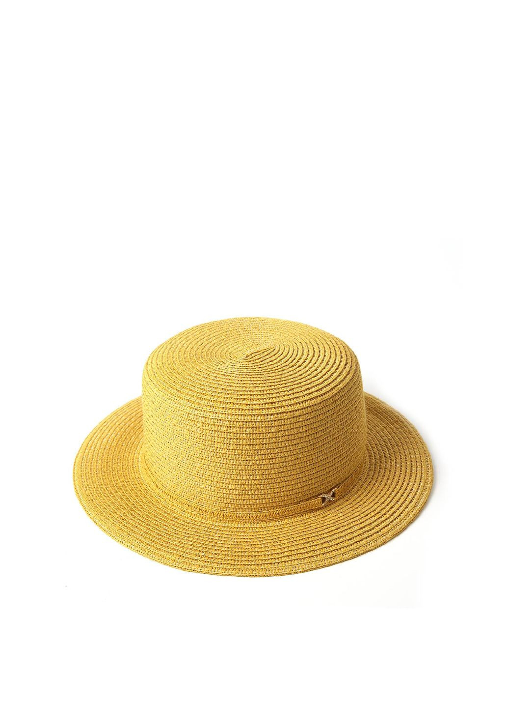 Шляпа канотье женская бумага желтая VIVIAN LuckyLOOK 817-839 (289478295)